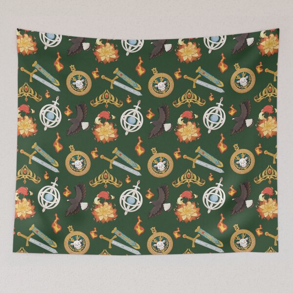 Item preview, throne of glass Aelin Fireheart pattern dark green designed and sold by GeekandArtsy.