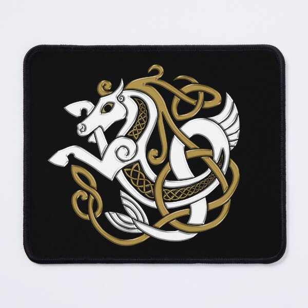 Item preview, Celtic Hippocampus Seahorse in White and Gold designed and sold by DappledMoon.