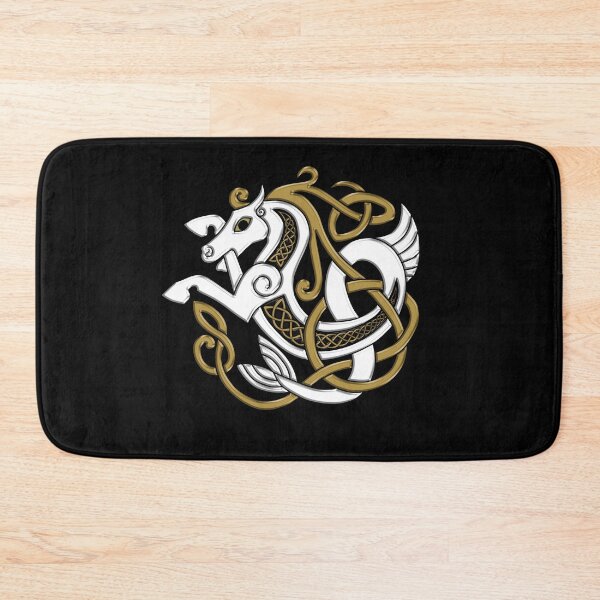 Item preview, Celtic Hippocampus Seahorse in White and Gold designed and sold by DappledMoon.