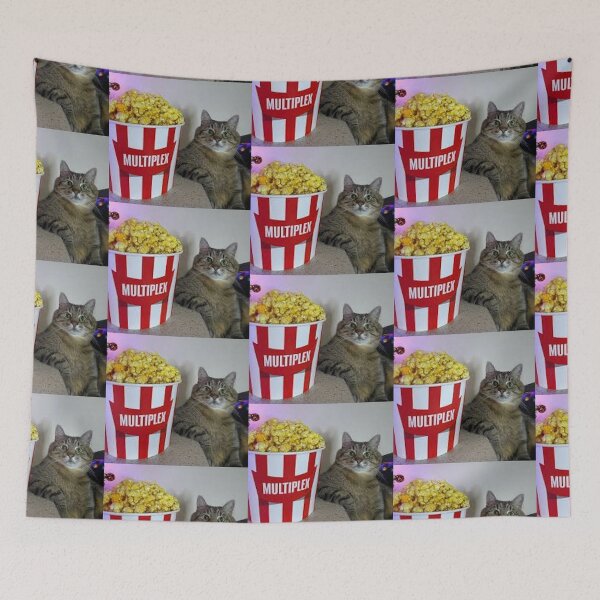 Item preview, Cat Eats popcorn - Popcorn Meme - Perfect for Movie Lovers and Snack Enthusiasts designed and sold by Earth Nature Creations.