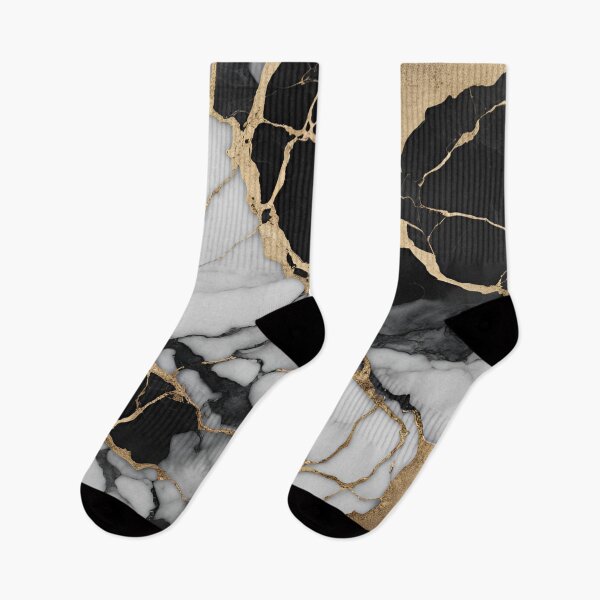 Item preview, Cracked Black and White Marble with Gold Accents designed and sold by Have Mercy.