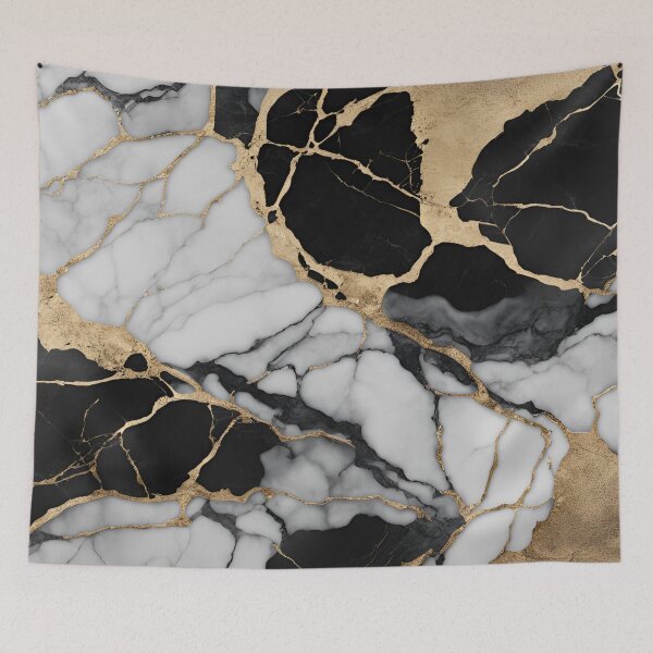 Item preview, Cracked Black and White Marble with Gold Accents designed and sold by Have Mercy.