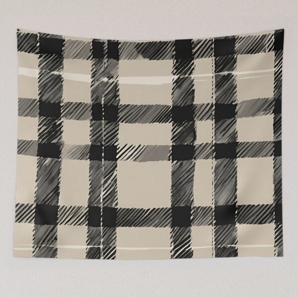Item preview, Black and White Plaid with Beige designed and sold by Have Mercy.