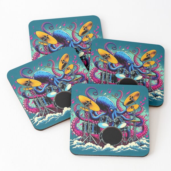 Item preview, Mythical Sea Creature Kraken Octopus Drums designed and sold by SpicyGingerTees.