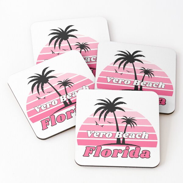 Item preview, Retro Cool Vero Beach Florida Palm Tree at Sunset Souvenirs designed and sold by karmdaf.