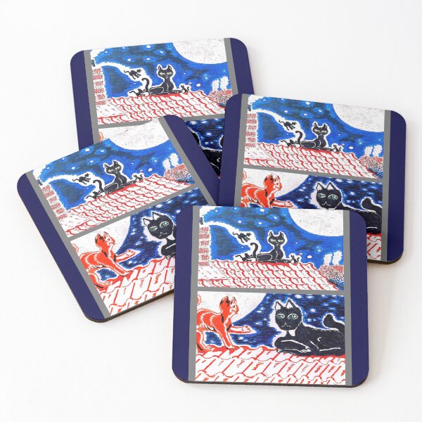 Item preview, Black Cat Conversation designed and sold by hajarsdeco.