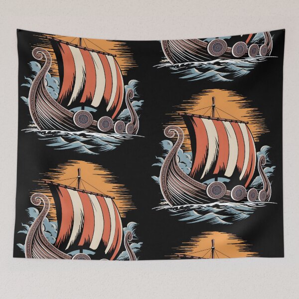 Item preview,   long ship, viking ship at sea, viking ship, Viking, viking dad, best dad ever, dad, happy dad day designed and sold by PRYMULLART.