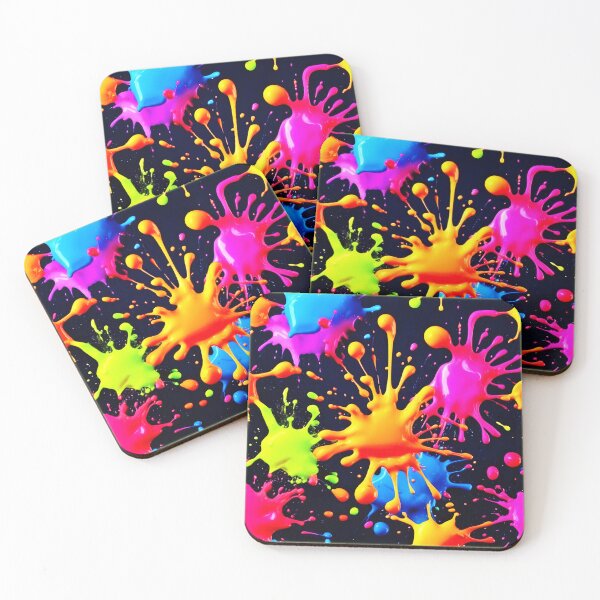Item preview, Abstract Neon Paint Splash Artwork designed and sold by Health And Fitness Posts e-Store.
