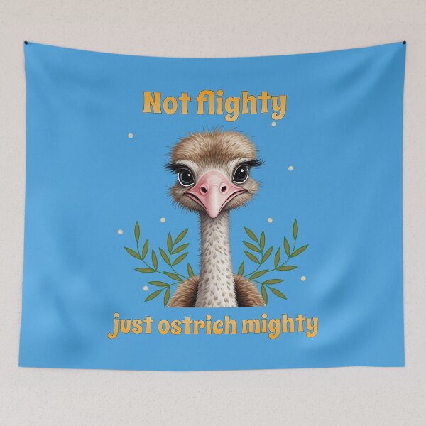 Item preview, Not flighty just ostrich mighty, bird jokes designed and sold by Purr95.