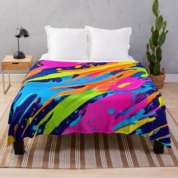 Item preview, Abstract Neon Brushstrokes Splash Art designed and sold by Health And Fitness Posts e-Store.