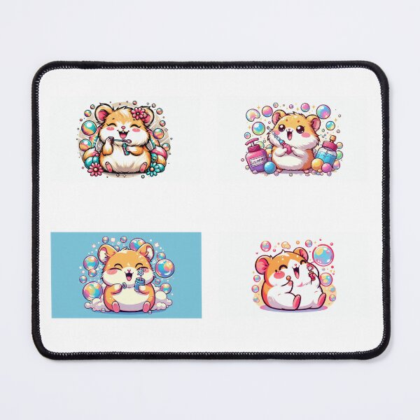 Item preview, Set of Stickers: Hamster Blowing Soap Bubbles designed and sold by Mechanical-Artt.