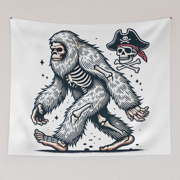 Item preview, Funny Bigfoot Sasquatch Halloween skeleton men kids  designed and sold by DrawHandArt.