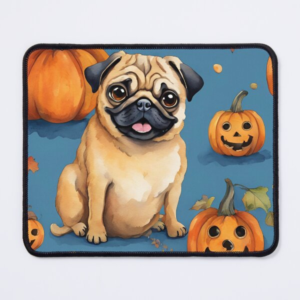 Item preview, Halloween dog, vintage cute halloween, Pumpkin Costume watercolor pattern designed and sold by KolorellaS.