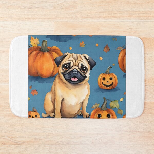 Item preview, Halloween dog,  vintage cute halloween, Pumpkin Costume watercolor pattern designed and sold by KolorellaS.
