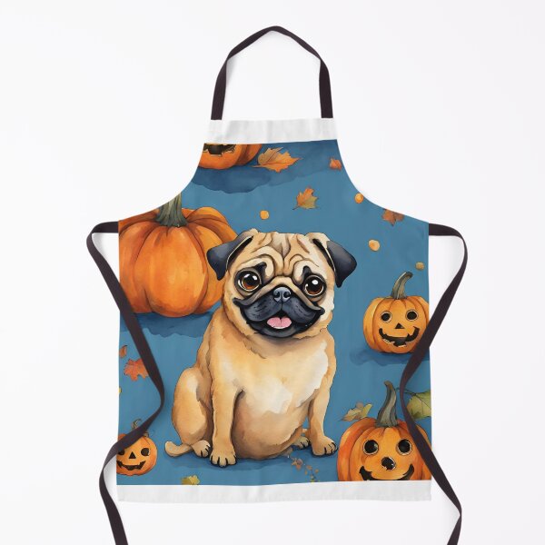 Item preview, Halloween dog,  vintage cute halloween, Pumpkin Costume watercolor pattern designed and sold by KolorellaS.