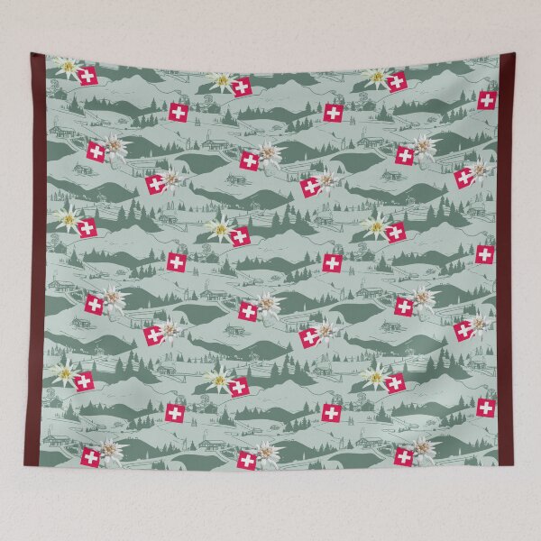 Item preview,  Edelweiss Swiss love green designed and sold by Alessandro Remo Mazzoni Remotextiles.