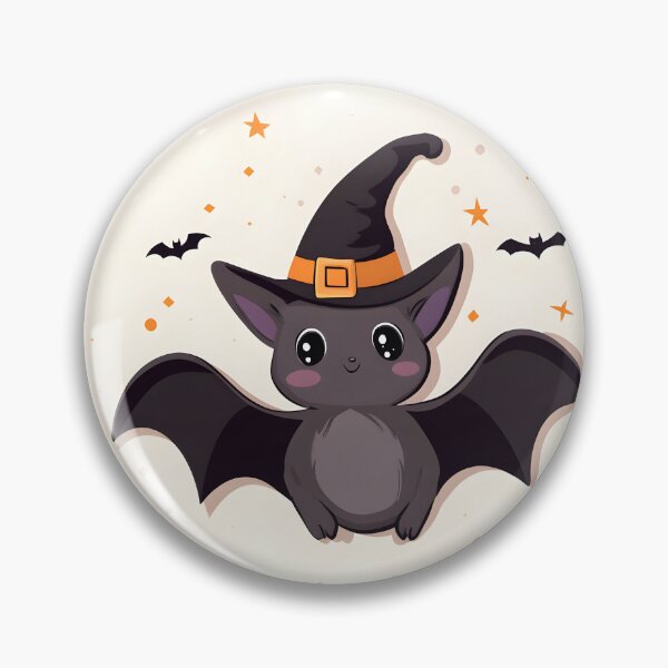 Item preview, Bat in Witch Hat with Stars and Bats designed and sold by CharmingQuill.