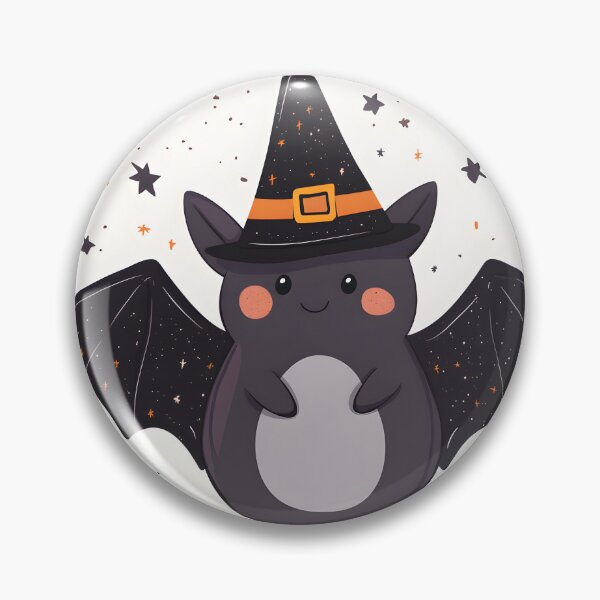 Item preview, Bat in Sparkly Witch Hat Under Starry Sky designed and sold by CharmingQuill.