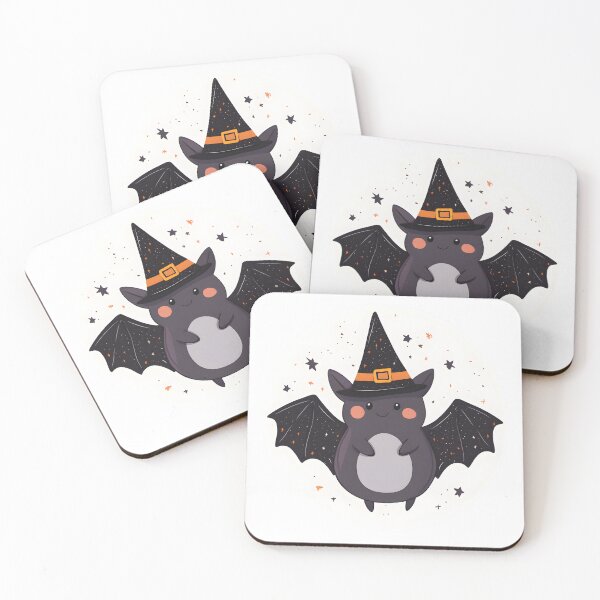Item preview, Bat in Sparkly Witch Hat Under Starry Sky designed and sold by CharmingQuill.