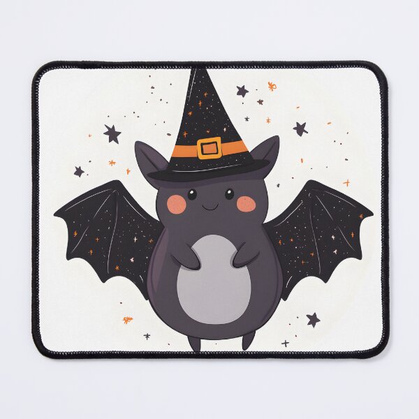 Item preview, Bat in Sparkly Witch Hat Under Starry Sky designed and sold by CharmingQuill.