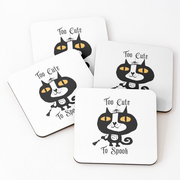Item preview, Halloween Cute Cat Black Too Cute To Spook designed and sold by Sketchbook Studio by Aqsaa.