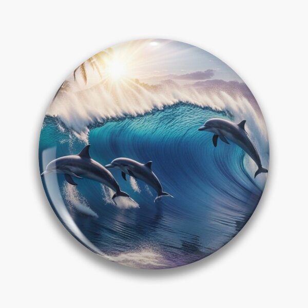 Item preview, Waving Sea with Dolphins designed and sold by Simplybe1.