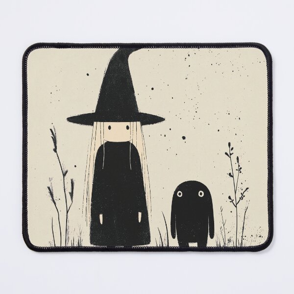 Item preview, Minimalist Witch and Her Curious Friend designed and sold by landletsy.