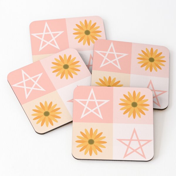 Item preview, Pentagrams and sunflowers pastel pink pattern  designed and sold by sasyall.