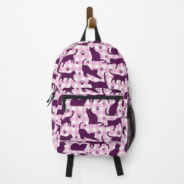 Item preview, Cute cats and paw prints pattern white pink purple cat lovers designed and sold by NiibDesigns.