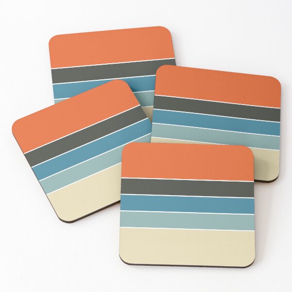 Item preview, Iconic 70s Dutch Vintage Retro Stripes in Blue and Orange designed and sold by Deutschic.