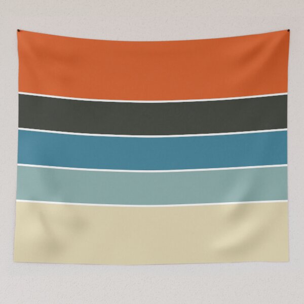 Item preview, Iconic 70s Dutch Vintage Retro Stripes in Blue and Orange designed and sold by Deutschic.