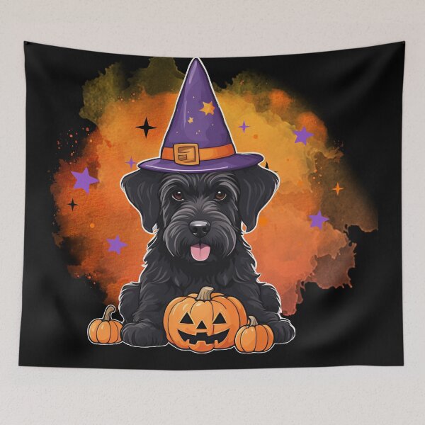 Item preview, Russian Black Terrier Halloween Wizard Dog – Majestic Russian Black Terrier in Wizard Costume for Halloween designed and sold by GoodyPaws.