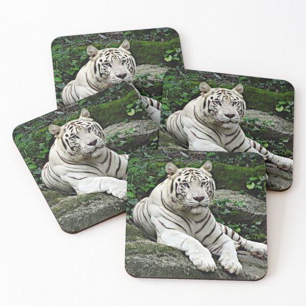 Item preview, Majestic White Tiger Resting in the Jungle designed and sold by Pepe2024.