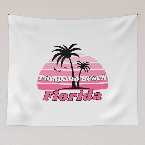 Item preview, Retro Cool Pompano Beach Florida Palm Tree at Sunset Souvenirs designed and sold by karmdaf.