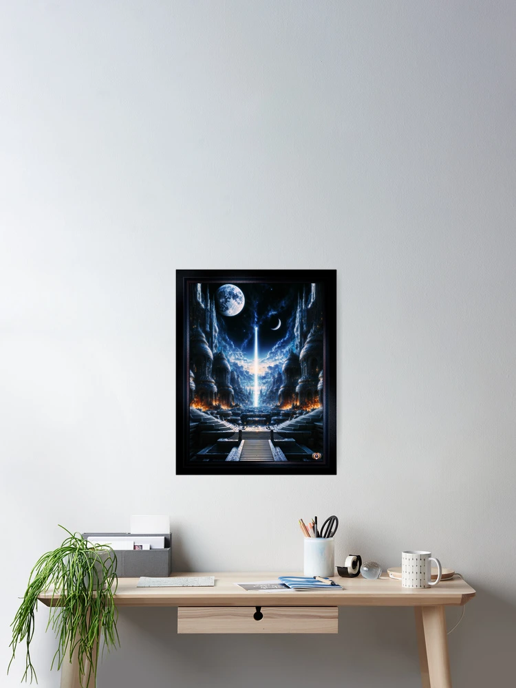 Futuristic Gothic Cityscape Of The Caplinus Metropolis AI Concept Art by Xzendor7 | A Breathtaking View 2 Futuristic Gothic Cityscape Of The Caplinus Metropolis Awe-Inspiring AI Concept Art by Xzendor7 Wall Decor Poster Art Print