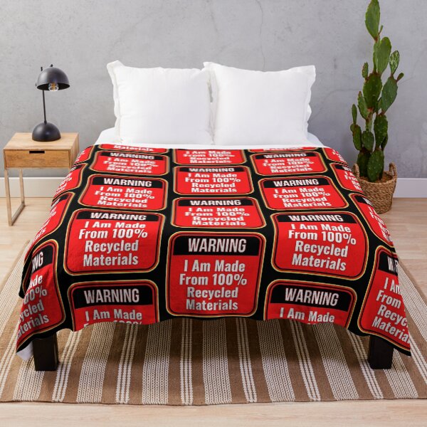 Item preview, WARNING: I Am Made From 100% Recycled Materials - funny warning signs designed and sold by DesignsFromTW-S.