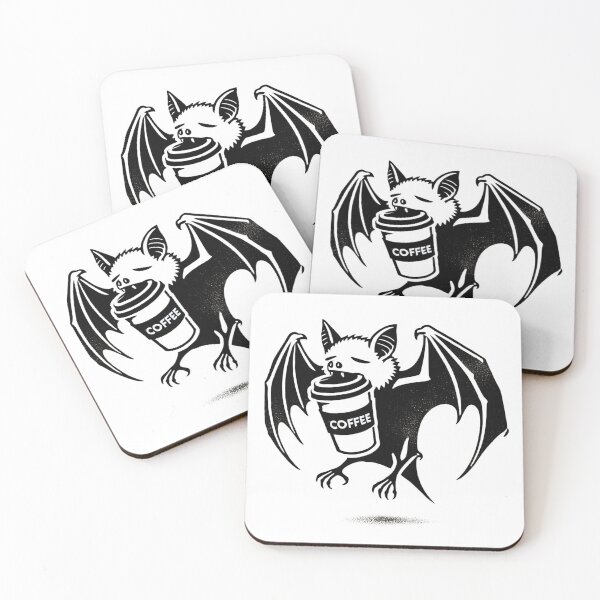 Item preview, Sleepy Bat with Coffee Cup designed and sold by Blink Art Studio.