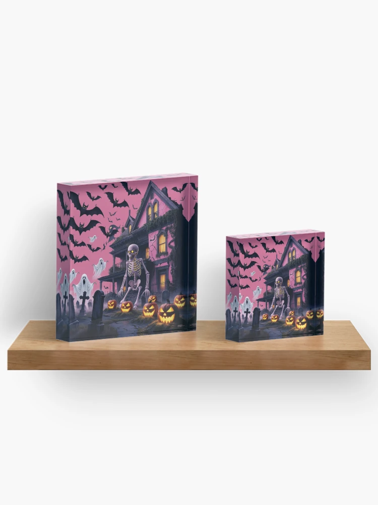 Thumbnail 3 of 5, Acrylic Block, Pink Skeleton designed and sold by Ric-Rach.