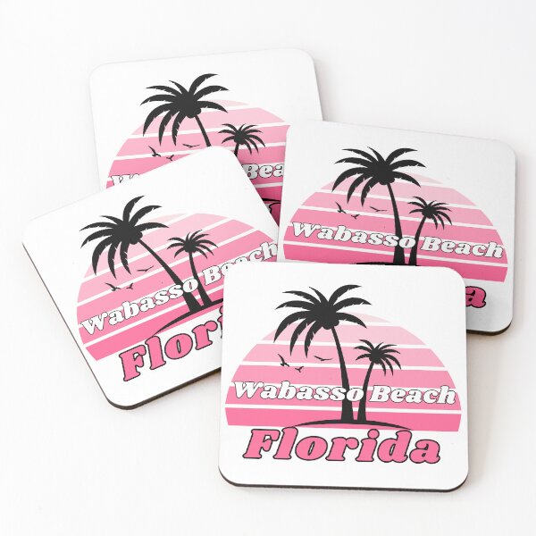 Item preview, Retro Cool Wabasso Beach Florida Palm Tree at Sunset Souvenirs designed and sold by karmdaf.