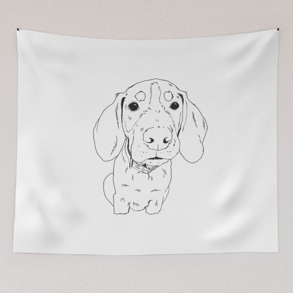 Item preview, Cute doggie portrait drawing designed and sold by Hadventure24.