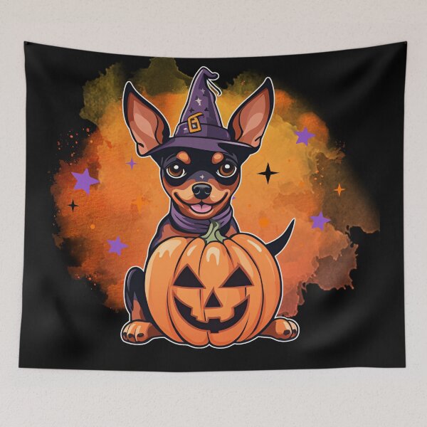 Item preview, Miniature Pinscher Halloween Wizard Dog – Adorable Miniature Pinscher in Wizard Costume for Halloween designed and sold by GoodyPaws.
