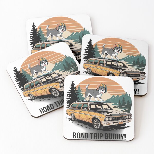 Item preview, Old car with dog surfing on roof designed and sold by ARTReMi.