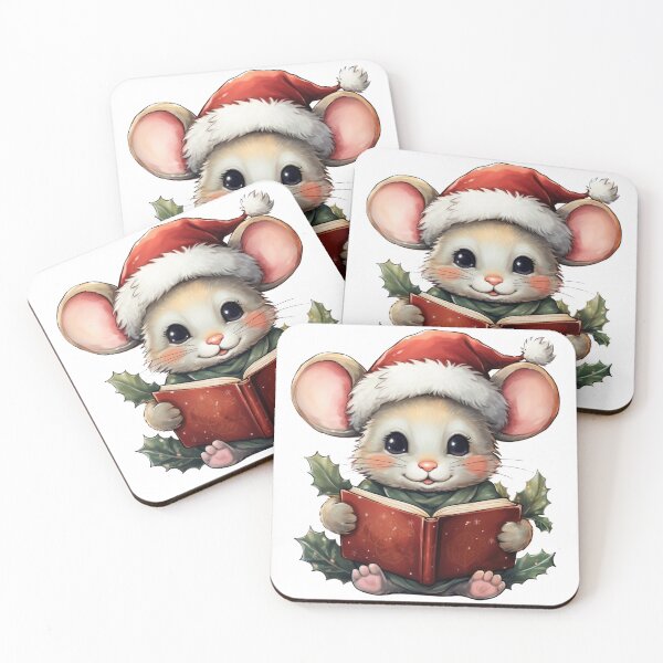 Item preview, Cute Adorable Christmas Mouse Reading Book designed and sold by baebrand-art.
