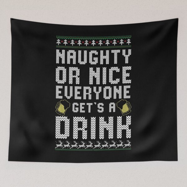 Item preview, Funny Christmas Bartender Naughty Or Nice designed and sold by LazyLoungeCo.