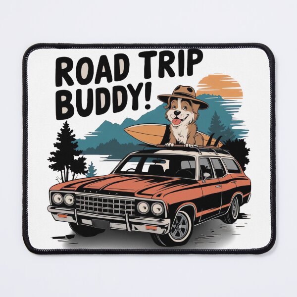 Item preview, Old car with dog surfing on roof designed and sold by ARTReMi.
