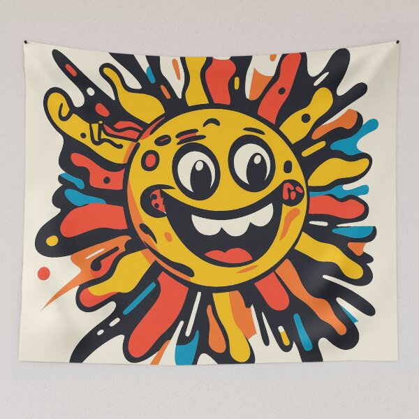 Item preview, Colorful smiling sun designed and sold by Unfolding Art.