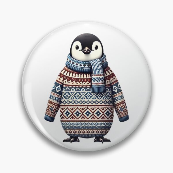 Item preview, Cozy Winter Penguin in a Festive Sweater. designed and sold by Linework Studio.