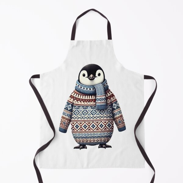 Item preview, Cozy Winter Penguin in a Festive Sweater. designed and sold by Linework Studio.
