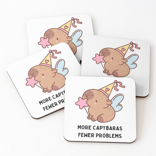 Item preview, Cute Capybara with phrase: More Capybaras, less problems designed and sold by mysummerland.
