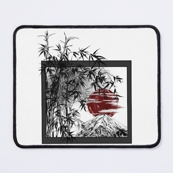 Item preview, Bamboo- red sun with Mount Fuji in the background designed and sold by -short- & EPIC shop.